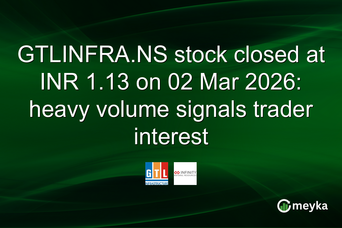 GTLINFRA.NS stock closed at INR 1.13 on 02 Mar 2026: heavy volume signals trader interest