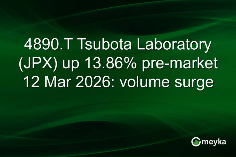 4890.T Tsubota Laboratory (JPX) up 13.86% pre-market 12 Mar 2026: volume surge