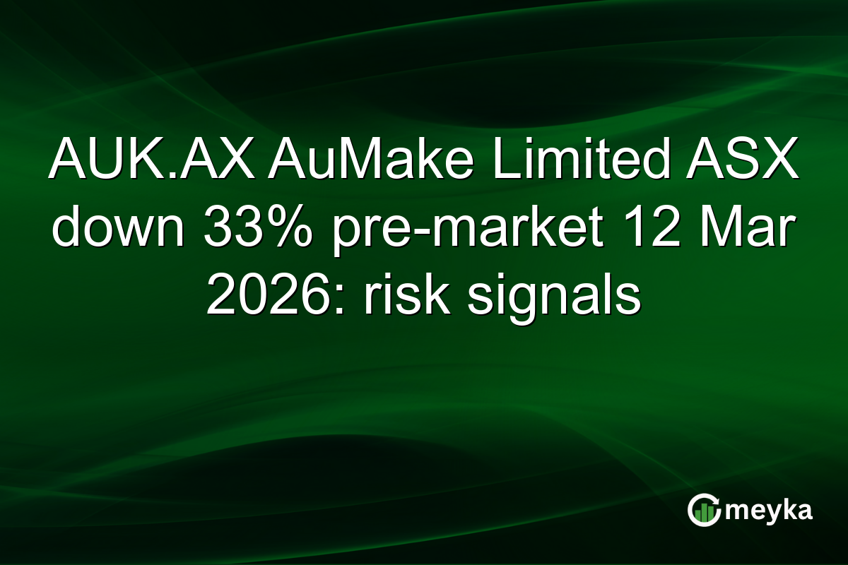 AUK.AX AuMake Limited ASX down 33% pre-market 12 Mar 2026: risk signals