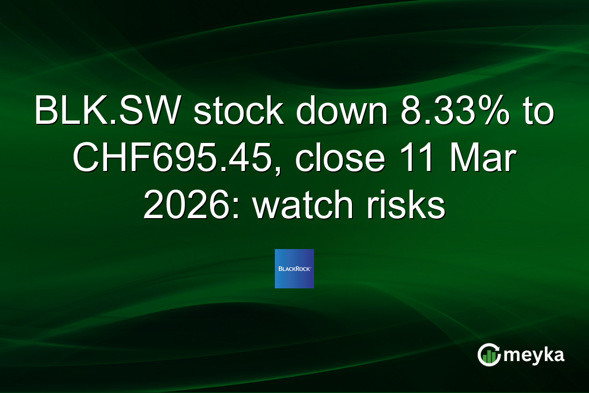 BLK.SW stock down 8.33% to CHF695.45, close 11 Mar 2026: watch risks