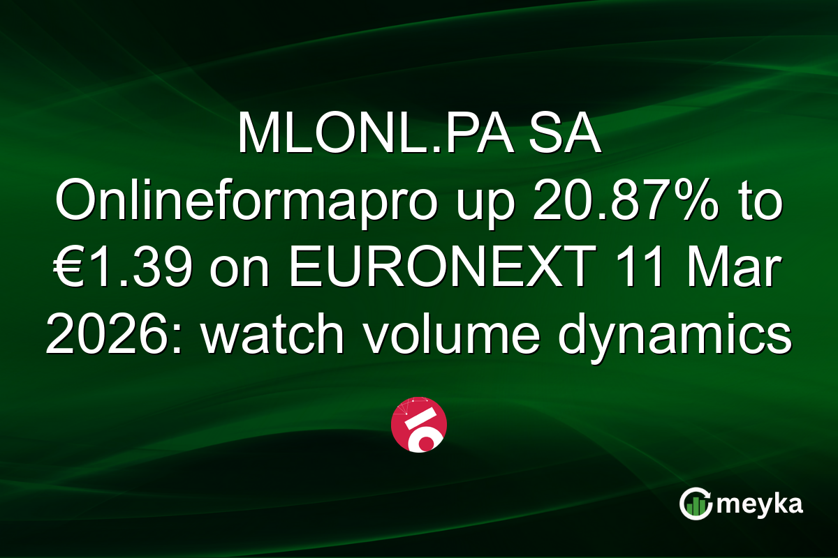 MLONL.PA SA Onlineformapro up 20.87% to €1.39 on EURONEXT 11 Mar 2026: watch volume dynamics