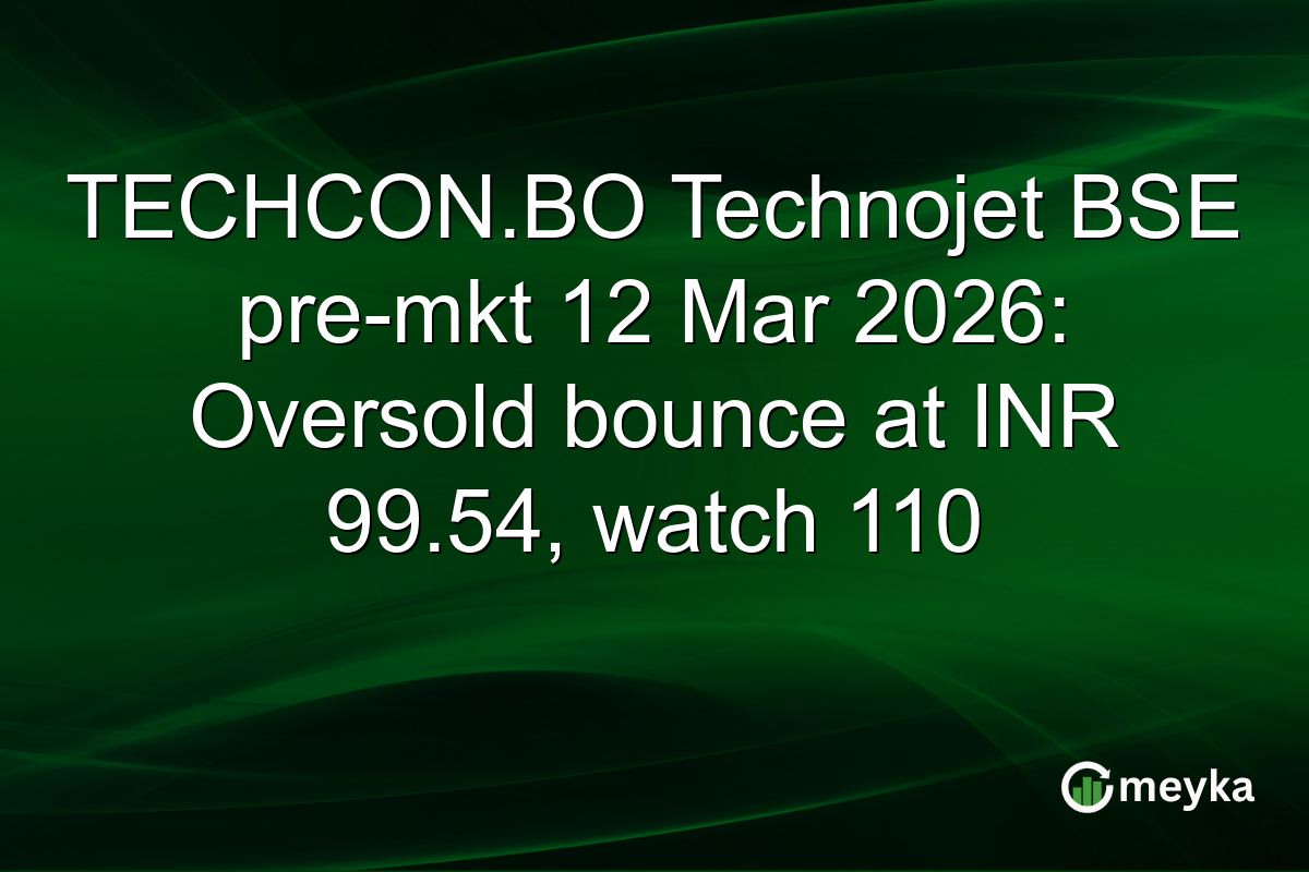 TECHCON.BO Technojet BSE pre-mkt 12 Mar 2026: Oversold bounce at INR 99.54, watch 110