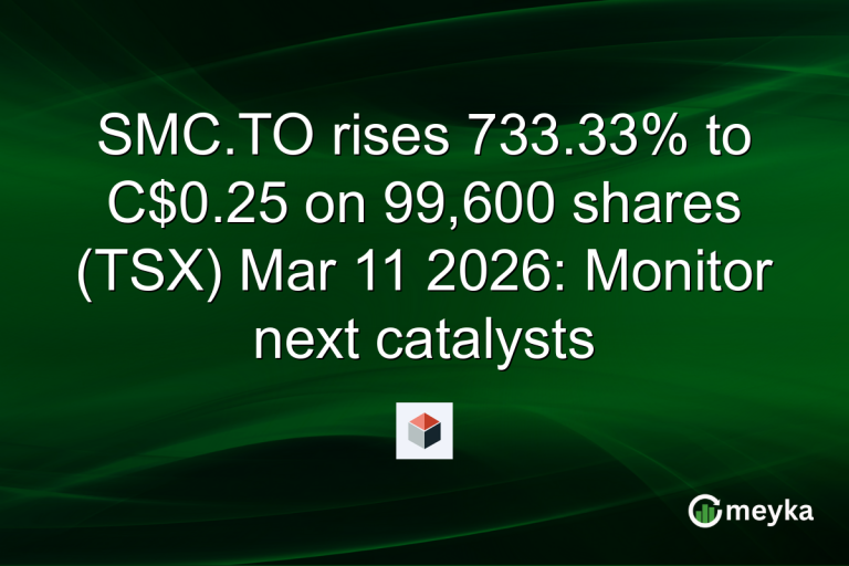 SMC.TO rises 733.33% to C$0.25 on 99,600 shares (TSX) Mar 11 2026: Monitor next catalysts
