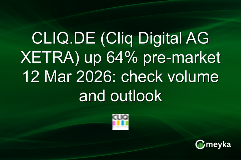 CLIQ.DE (Cliq Digital AG XETRA) up 64% pre-market 12 Mar 2026: check volume and outlook
