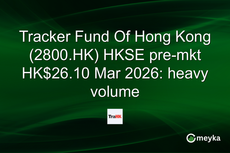 Tracker Fund Of Hong Kong (2800.HK) HKSE pre-mkt HK$26.10 Mar 2026: heavy volume