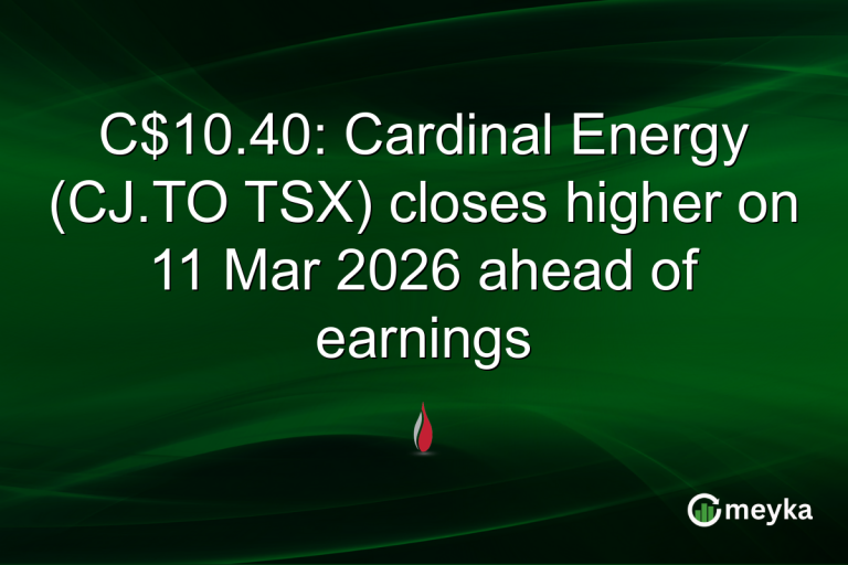 C$10.40: Cardinal Energy (CJ.TO TSX) closes higher on 11 Mar 2026 ahead of earnings