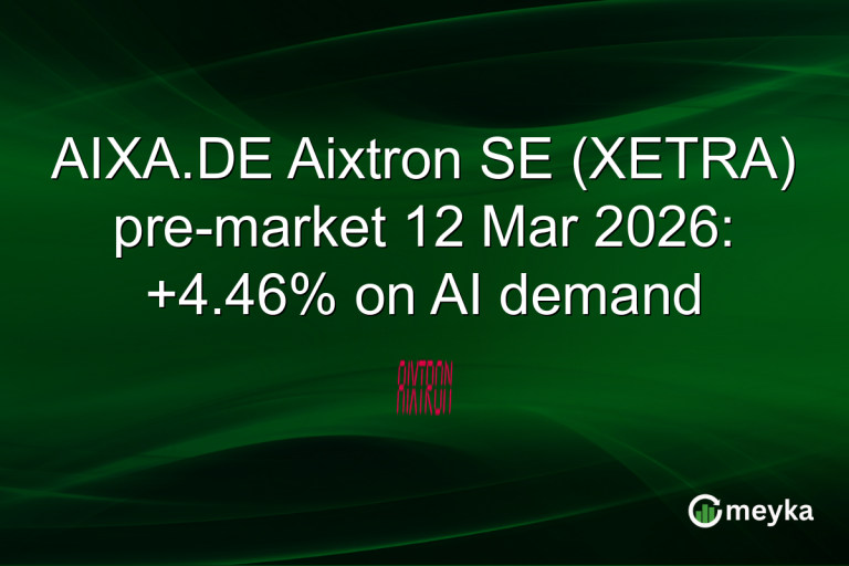 AIXA.DE Aixtron SE (XETRA) pre-market 12 Mar 2026: +4.46% on AI demand