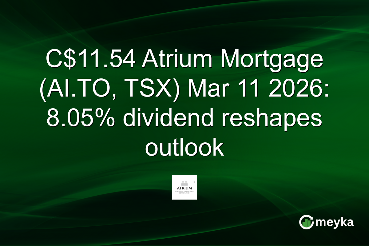 C$11.54 Atrium Mortgage (AI.TO, TSX) Mar 11 2026: 8.05% dividend reshapes outlook