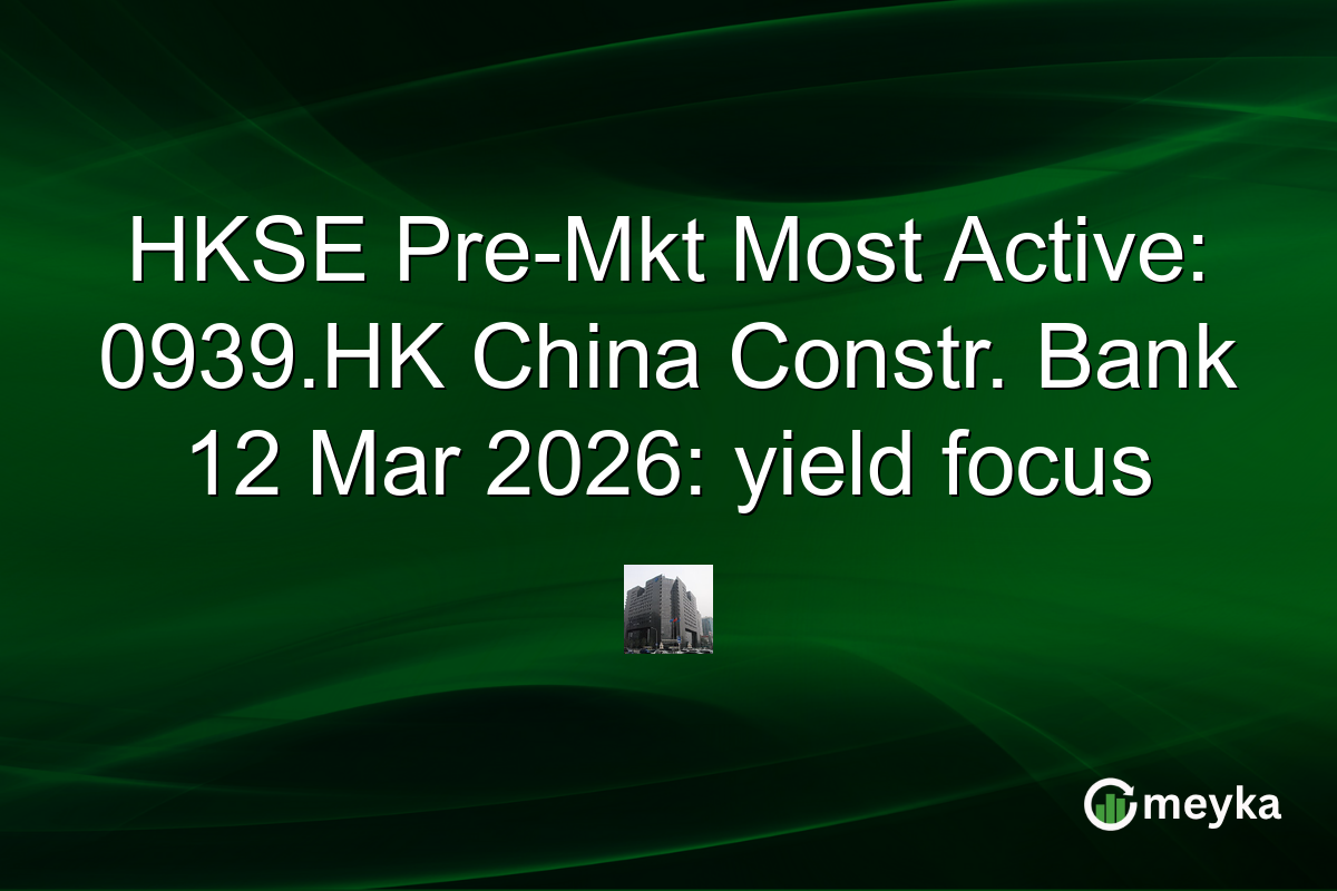HKSE Pre-Mkt Most Active: 0939.HK China Constr. Bank 12 Mar 2026: yield focus