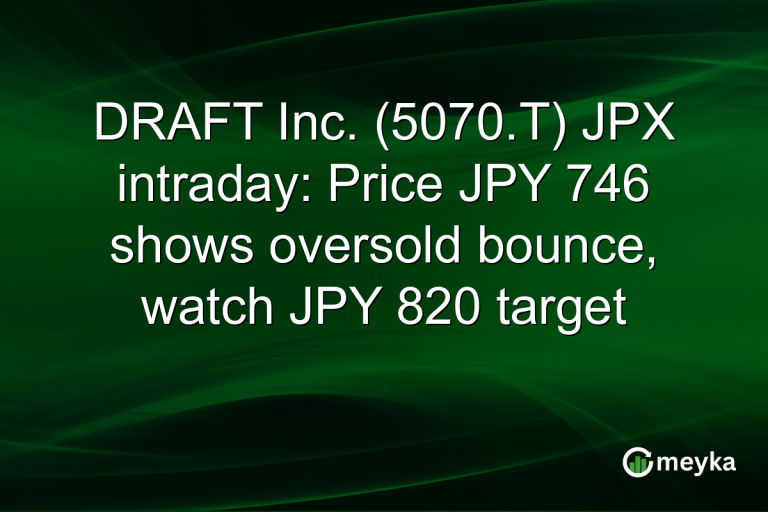 DRAFT Inc. (5070.T) JPX intraday: Price JPY 746 shows oversold bounce, watch JPY 820 target