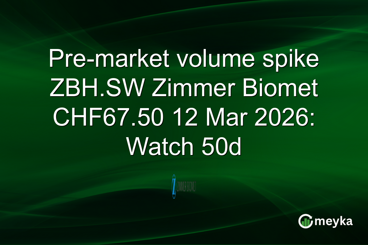 Pre-market volume spike ZBH.SW Zimmer Biomet CHF67.50 12 Mar 2026: Watch 50d
