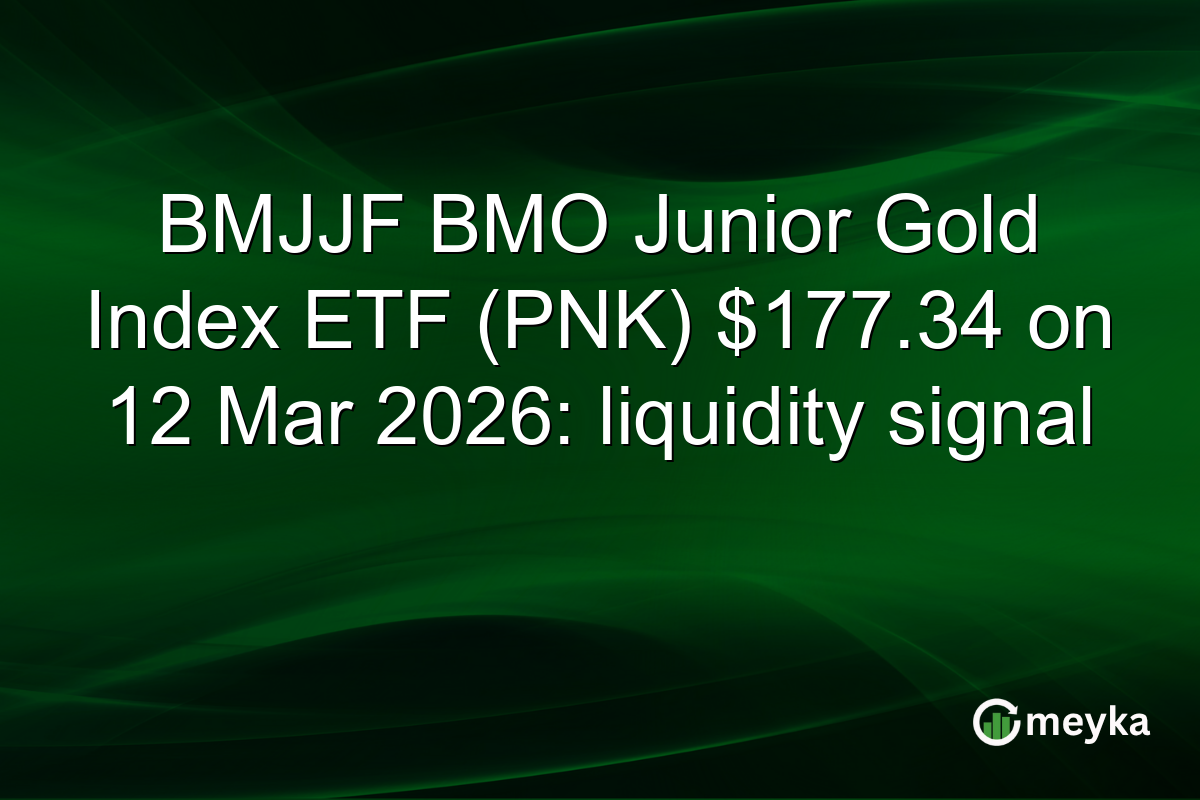 BMJJF BMO Junior Gold Index ETF (PNK) $177.34 on 12 Mar 2026: liquidity signal