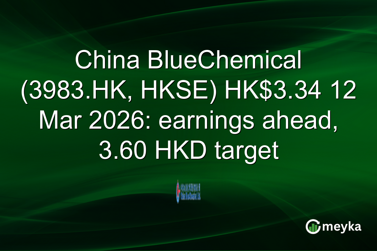 China BlueChemical (3983.HK, HKSE) HK$3.34 12 Mar 2026: earnings ahead, 3.60 HKD target