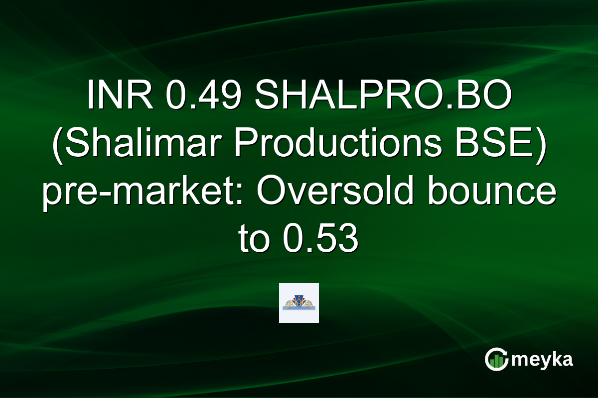 INR 0.49 SHALPRO.BO (Shalimar Productions BSE) pre-market: Oversold bounce to 0.53