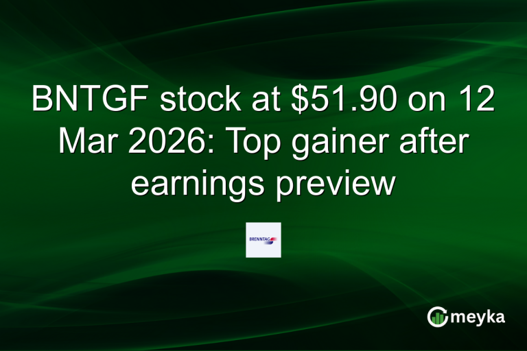 BNTGF stock at $51.90 on 12 Mar 2026: Top gainer after earnings preview