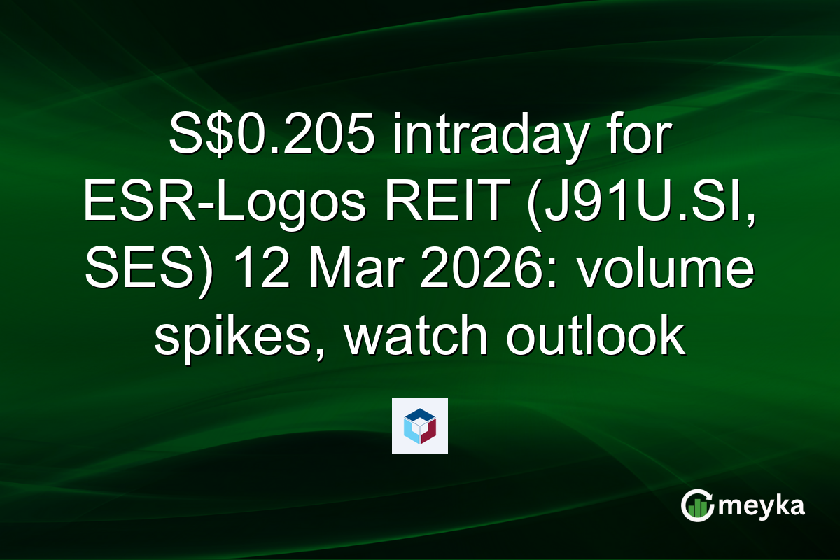 S$0.205 intraday for ESR-Logos REIT (J91U.SI, SES) 12 Mar 2026: volume spikes, watch outlook