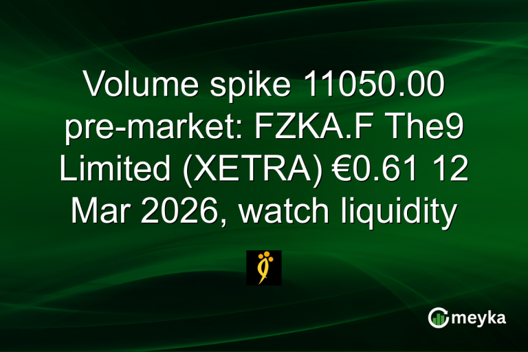 Volume spike 11050.00 pre-market: FZKA.F The9 Limited (XETRA) €0.61 12 Mar 2026, watch liquidity