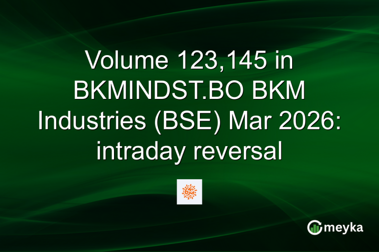 Volume 123,145 in BKMINDST.BO BKM Industries (BSE) Mar 2026: intraday reversal