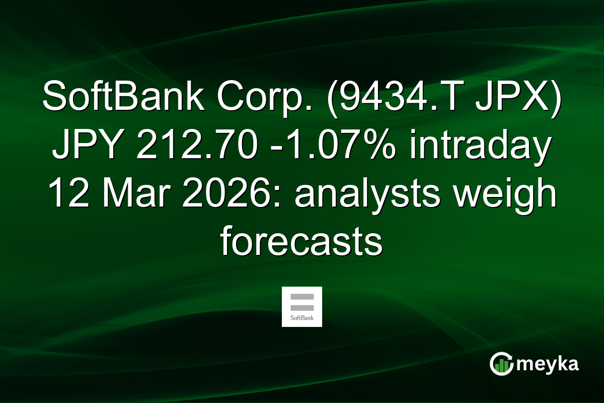 SoftBank Corp. (9434.T JPX) JPY 212.70 -1.07% intraday 12 Mar 2026: analysts weigh forecasts