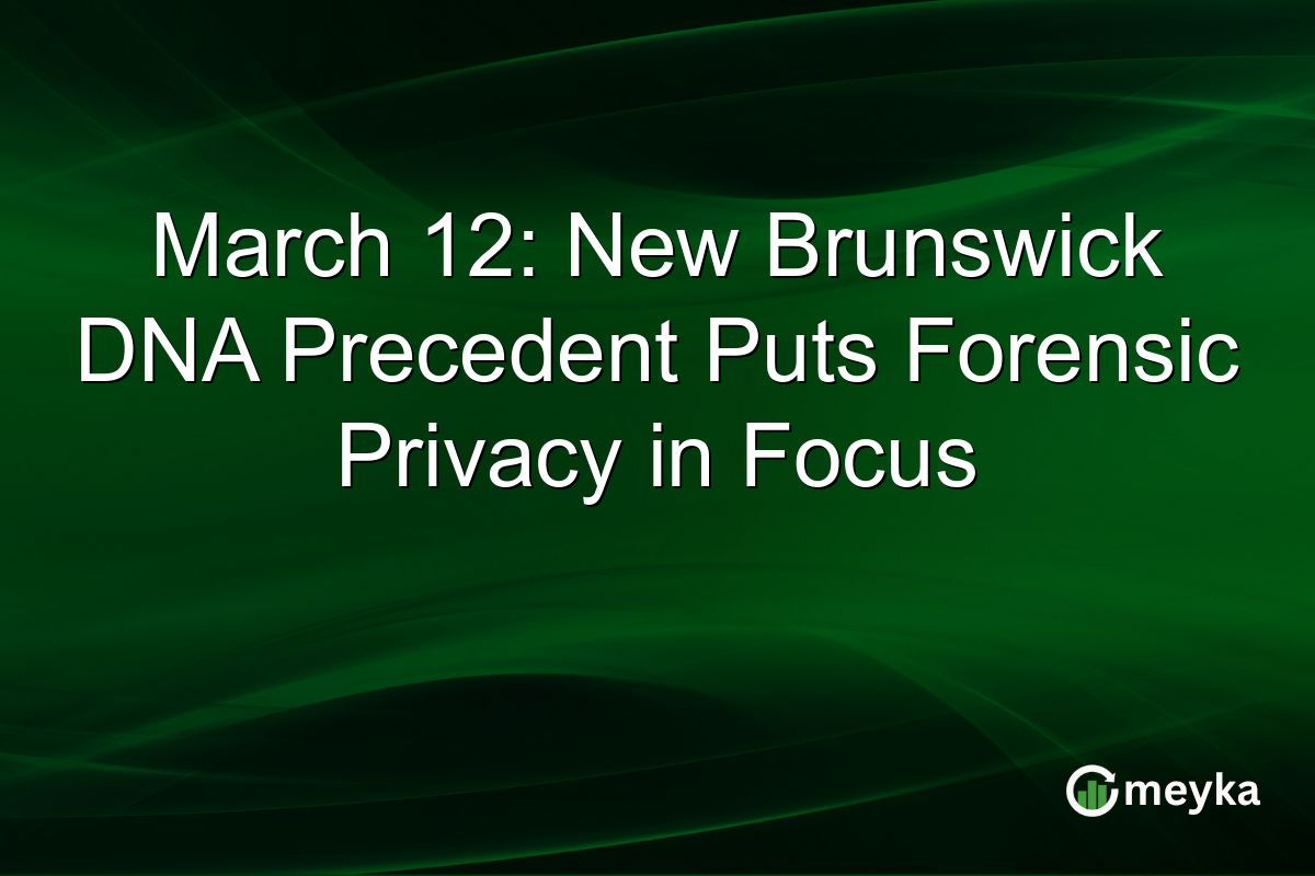 March 12: New Brunswick DNA Precedent Puts Forensic Privacy in Focus