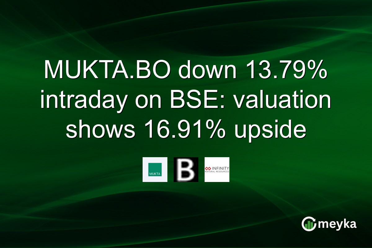 MUKTA.BO down 13.79% intraday on BSE: valuation shows 16.91% upside
