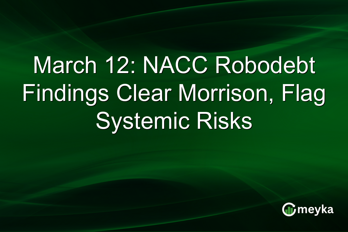March 12: NACC Robodebt Findings Clear Morrison, Flag Systemic Risks