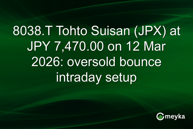 8038.T Tohto Suisan (JPX) at JPY 7,470.00 on 12 Mar 2026: oversold bounce intraday setup