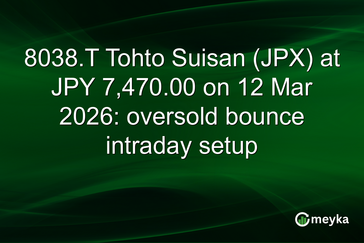 8038.T Tohto Suisan (JPX) at JPY 7,470.00 on 12 Mar 2026: oversold bounce intraday setup