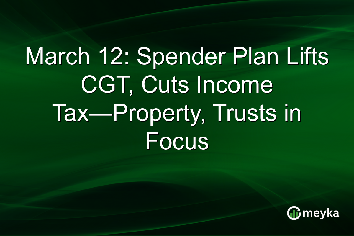 March 12: Spender Plan Lifts CGT, Cuts Income Tax—Property, Trusts in Focus