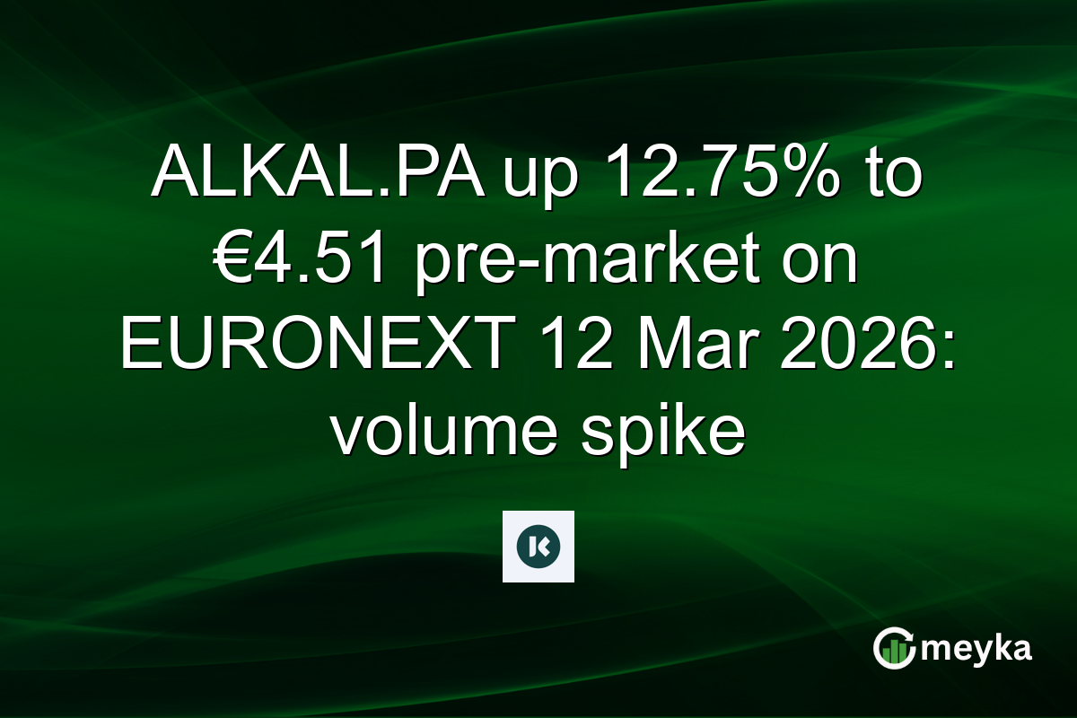 ALKAL.PA up 12.75% to €4.51 pre-market on EURONEXT 12 Mar 2026: volume spike