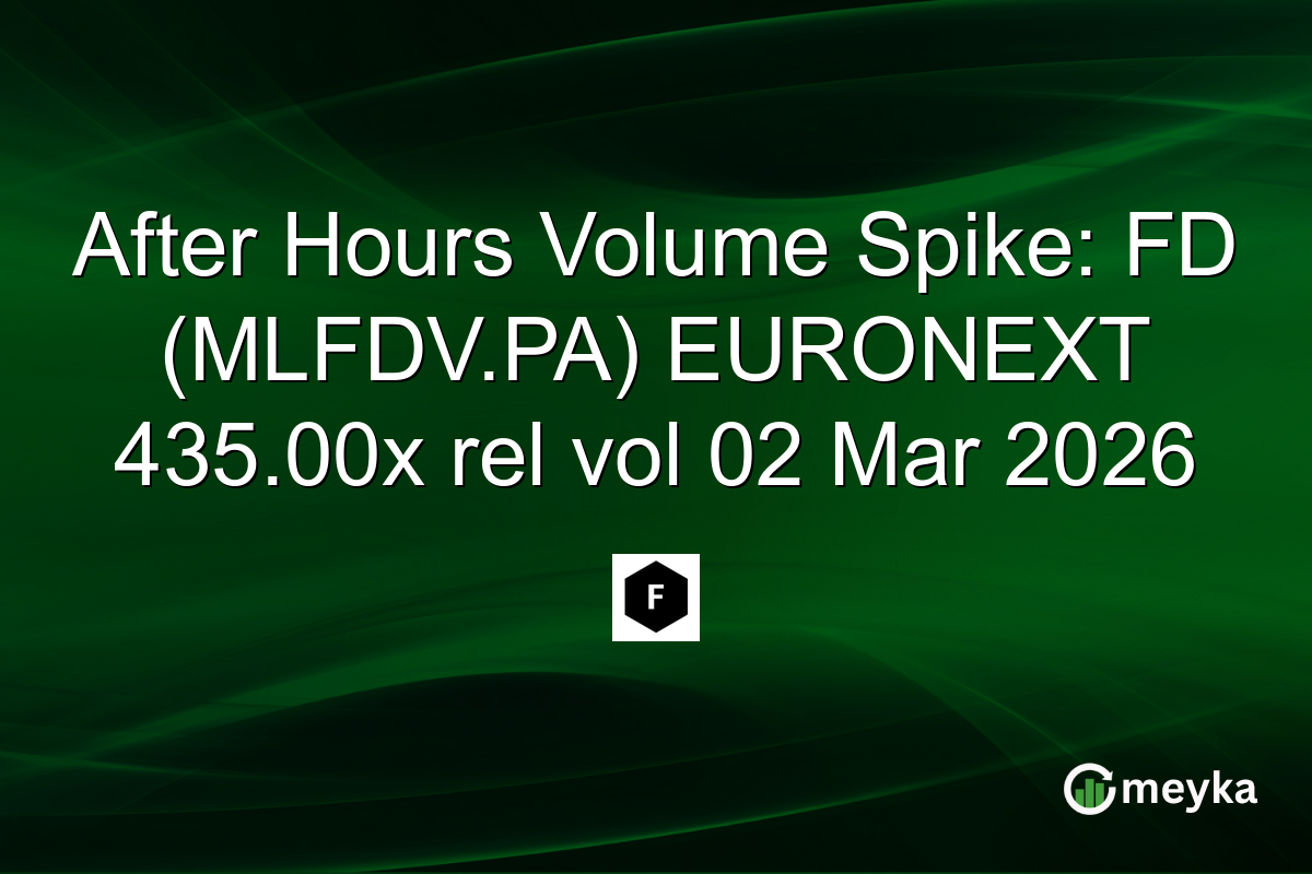 After Hours Volume Spike: FD (MLFDV.PA) EURONEXT 435.00x rel vol 02 Mar 2026