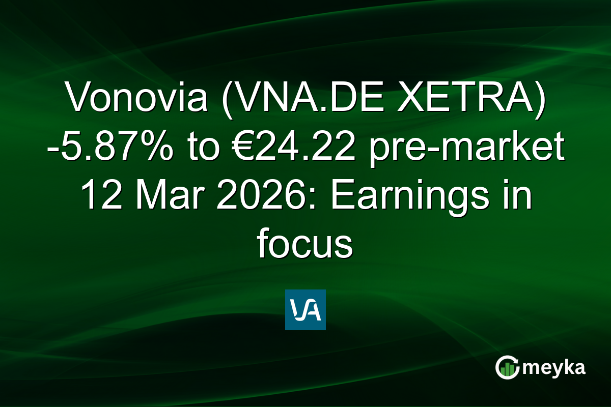 Vonovia (VNA.DE XETRA) -5.87% to €24.22 pre-market 12 Mar 2026: Earnings in focus