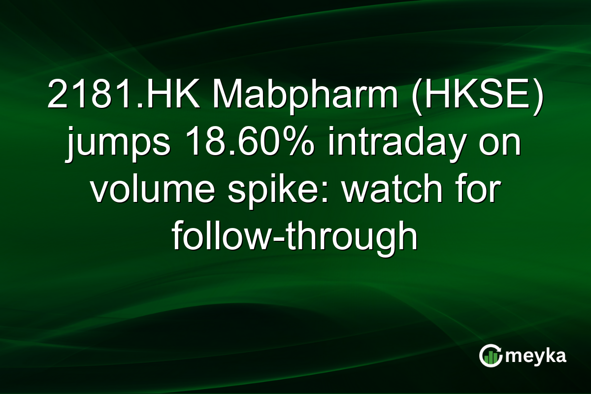 2181.HK Mabpharm (HKSE) jumps 18.60% intraday on volume spike: watch for follow-through