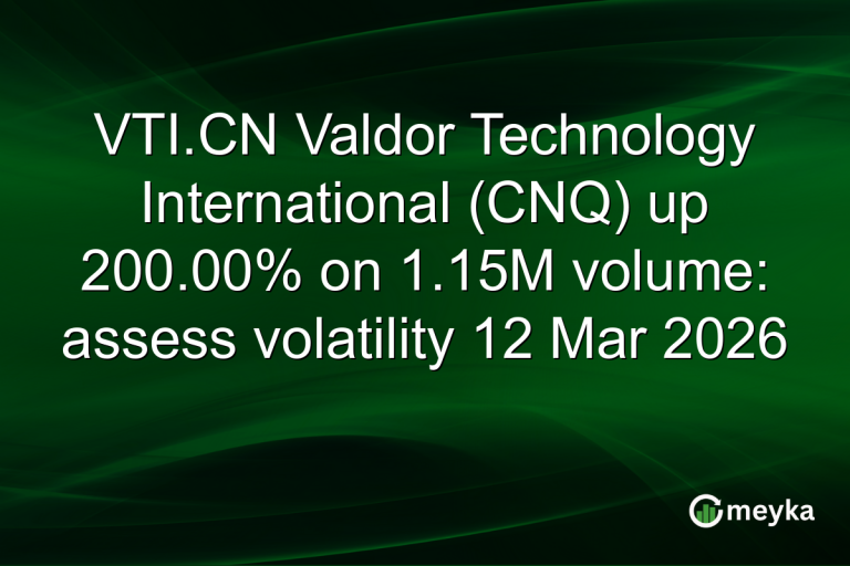 VTI.CN Valdor Technology International (CNQ) up 200.00% on 1.15M volume: assess volatility 12 Mar 2026