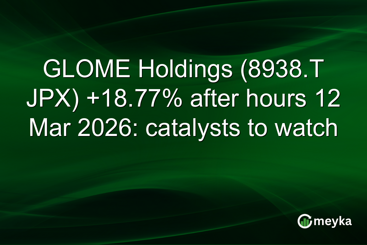 GLOME Holdings (8938.T JPX) +18.77% after hours 12 Mar 2026: catalysts to watch