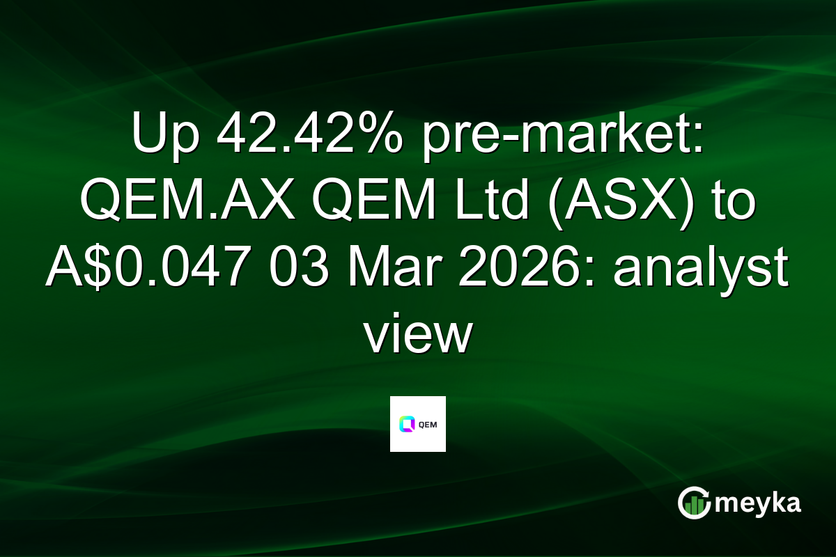 Up 42.42% pre-market: QEM.AX QEM Ltd (ASX) to A$0.047 03 Mar 2026: analyst view