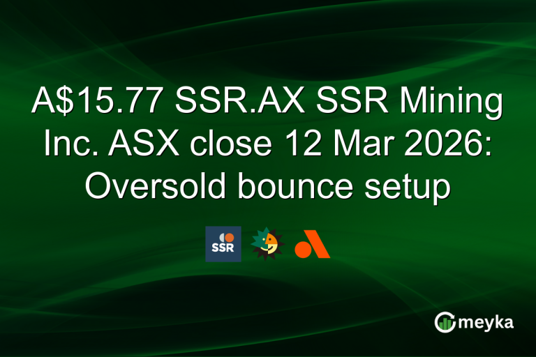 A$15.77 SSR.AX SSR Mining Inc. ASX close 12 Mar 2026: Oversold bounce setup