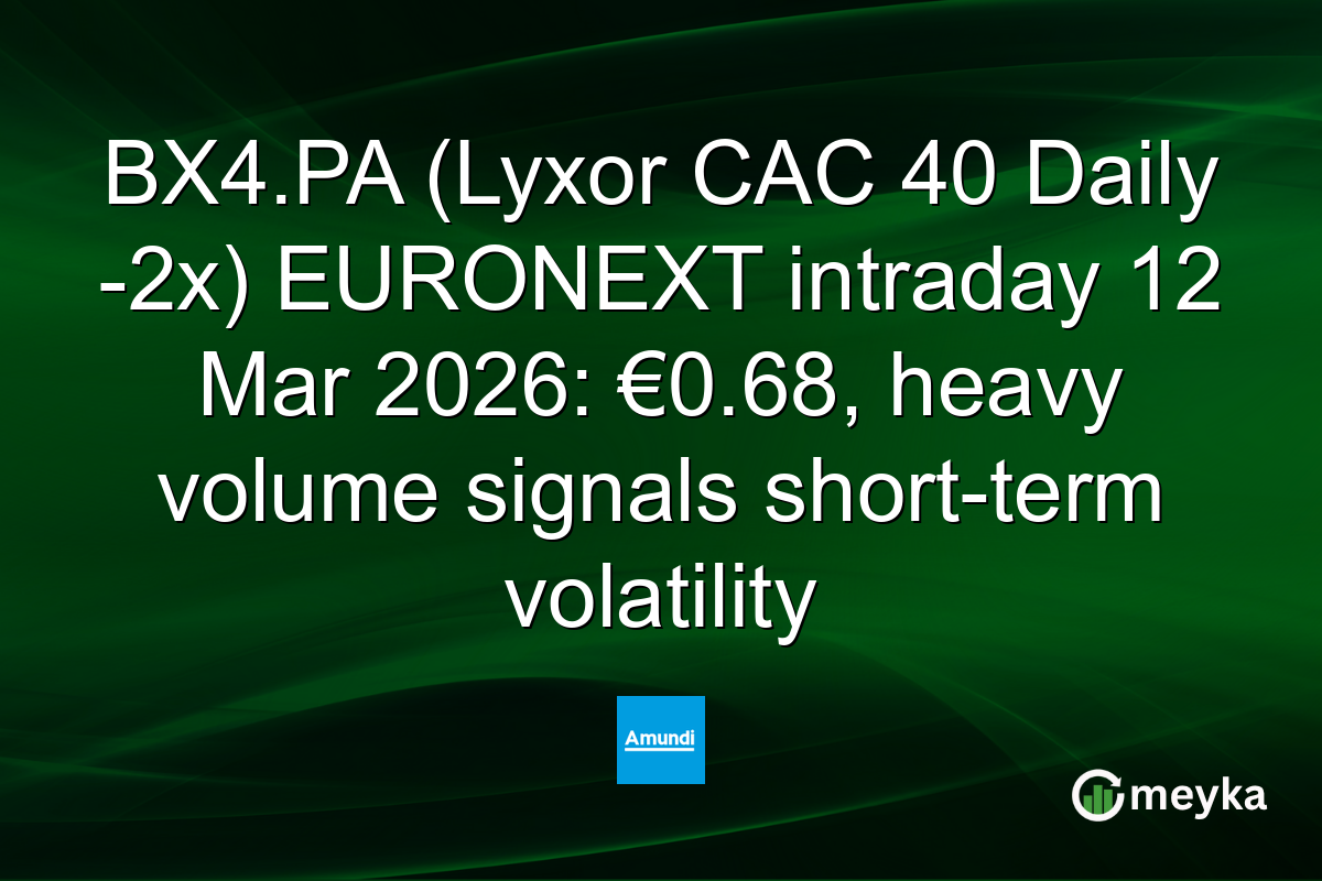 BX4.PA (Lyxor CAC 40 Daily -2x) EURONEXT intraday 12 Mar 2026: €0.68, heavy volume signals short-term volatility