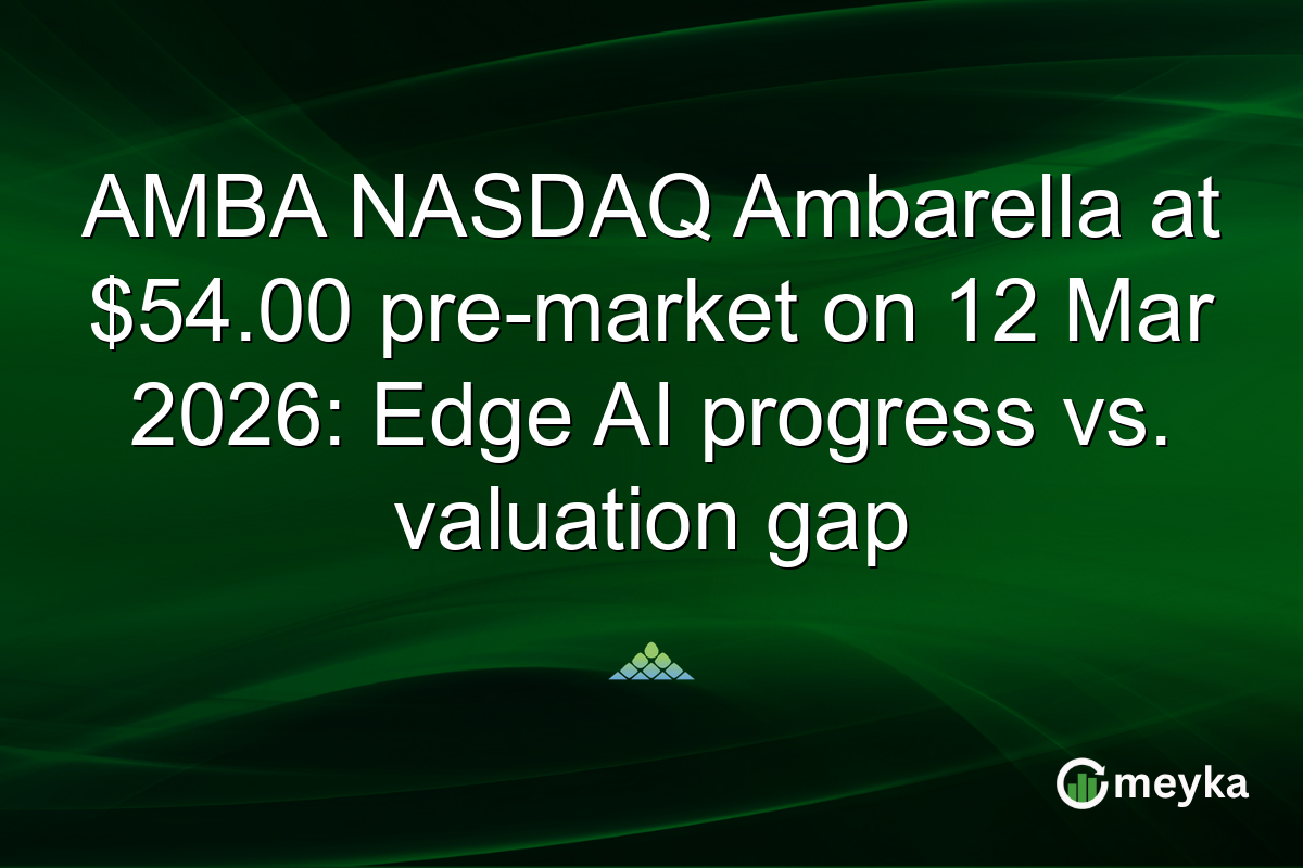 AMBA NASDAQ Ambarella at $54.00 pre-market on 12 Mar 2026: Edge AI progress vs. valuation gap