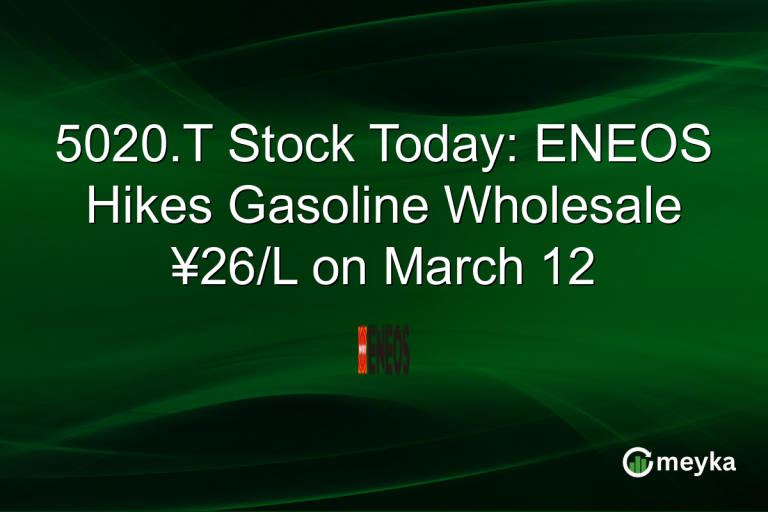 5020.T Stock Today: ENEOS Hikes Gasoline Wholesale ¥26/L on March 12