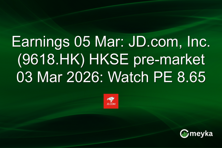 Earnings 05 Mar: JD.com, Inc. (9618.HK) HKSE pre-market 03 Mar 2026: Watch PE 8.65