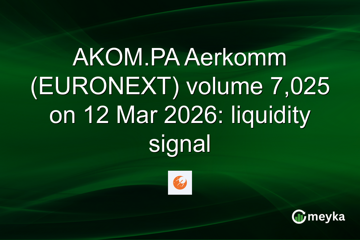 AKOM.PA Aerkomm (EURONEXT) volume 7,025 on 12 Mar 2026: liquidity signal