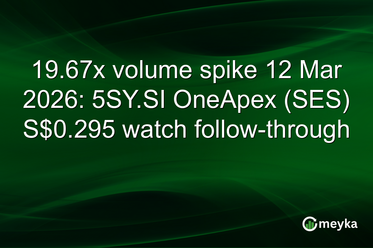 19.67x volume spike 12 Mar 2026: 5SY.SI OneApex (SES) S$0.295 watch follow-through