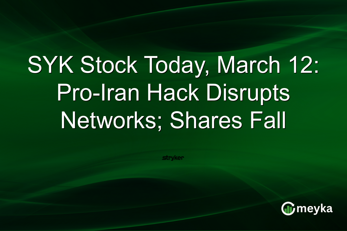 SYK Stock Today, March 12: Pro-Iran Hack Disrupts Networks; Shares Fall