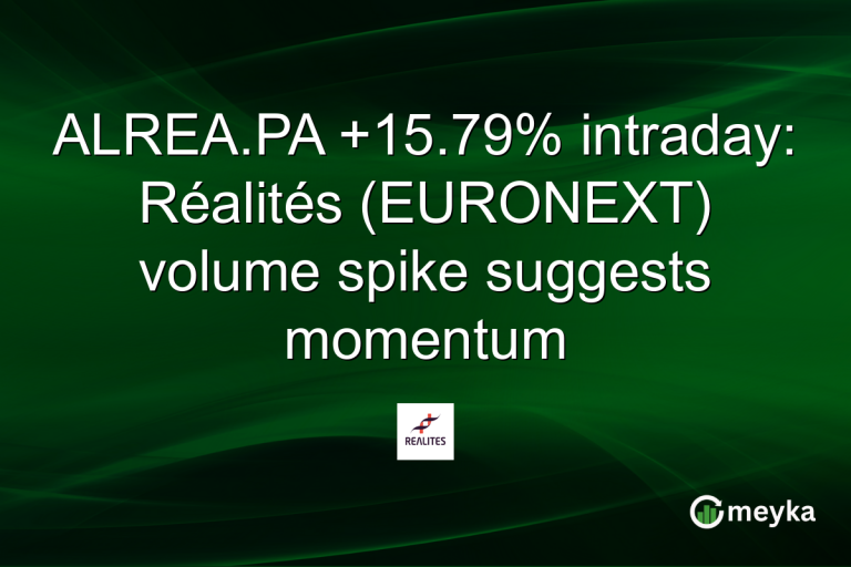 ALREA.PA +15.79% intraday: Réalités (EURONEXT) volume spike suggests momentum