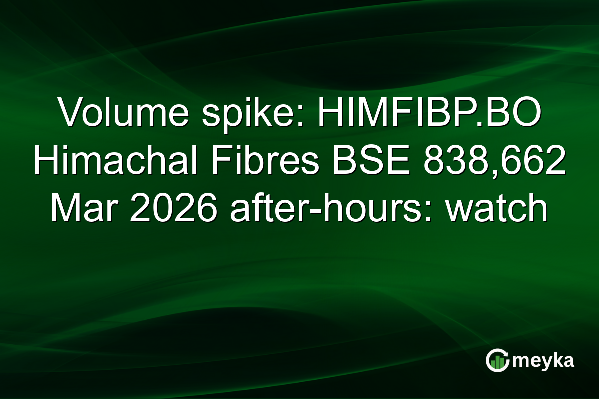 Volume spike: HIMFIBP.BO Himachal Fibres BSE 838,662 Mar 2026 after-hours: watch