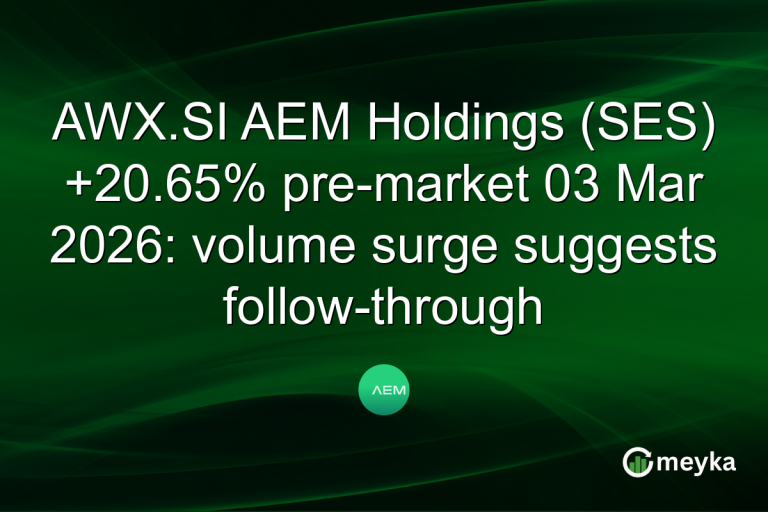 AWX.SI AEM Holdings (SES) +20.65% pre-market 03 Mar 2026: volume surge suggests follow-through