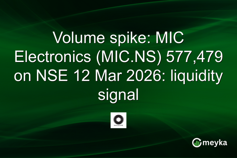 Volume spike: MIC Electronics (MIC.NS) 577,479 on NSE 12 Mar 2026: liquidity signal