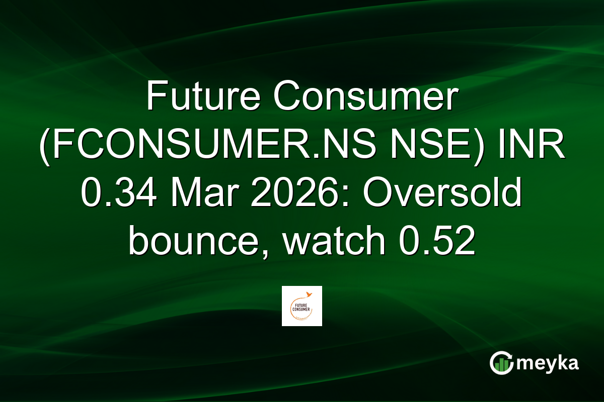 Future Consumer (FCONSUMER.NS NSE) INR 0.34 Mar 2026: Oversold bounce, watch 0.52