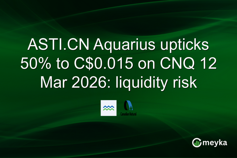 ASTI.CN Aquarius upticks 50% to C$0.015 on CNQ 12 Mar 2026: liquidity risk